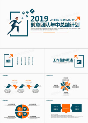 創意團隊年中總結計劃PPT模闆